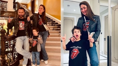 Kareena Kapoor and Saif Ali Khan with Taimur ahead of The Rolling Stones concert. Kareena Kapoor and Saif Ali Khan with Taimur ahead of The Rolling Stones concert.