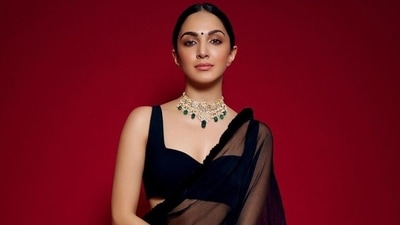 Kiara Advani is grace personified in black saree and bralette blouse during JugJugg Jeeyo promotions (Instagram) Kiara Advani is grace personified in black saree and bralette blouse during JugJugg Jeeyo promotions (Instagram)