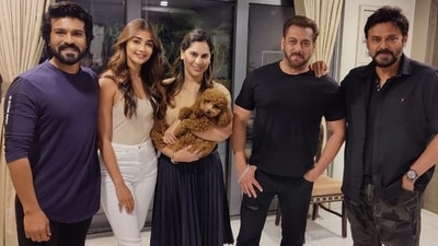 Ram Charan, Pooja Hegde, Upasana Kamineni Konidela, Salman Khan and Venkatesh Daggubati. Ram Charan, Pooja Hegde, Upasana Kamineni Konidela, Salman Khan and Venkatesh Daggubati. 