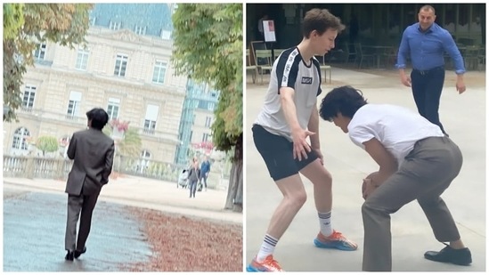 V aka Kim Taehyung explores Paris and plays basketball.&nbsp;(Instagram)