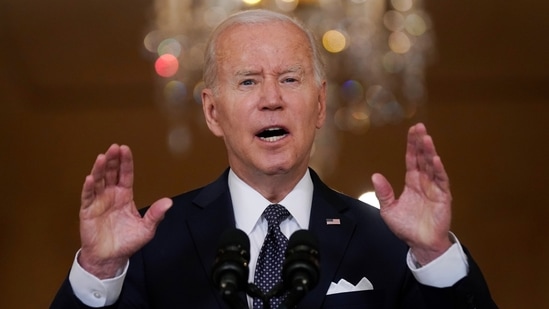 US president Joe Biden says ‘G-7 to ban Russian gold in response to Ukraine war’(AP)