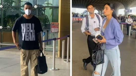 Cricketer KL Rahul and Athiya Shetty were spotted at the Mumbai airport on Sunday. The two reportedly left for Germany.&nbsp;