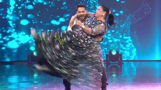Varun Dhawan with Bharti Singh on the show. Varun Dhawan with Bharti Singh on the show.