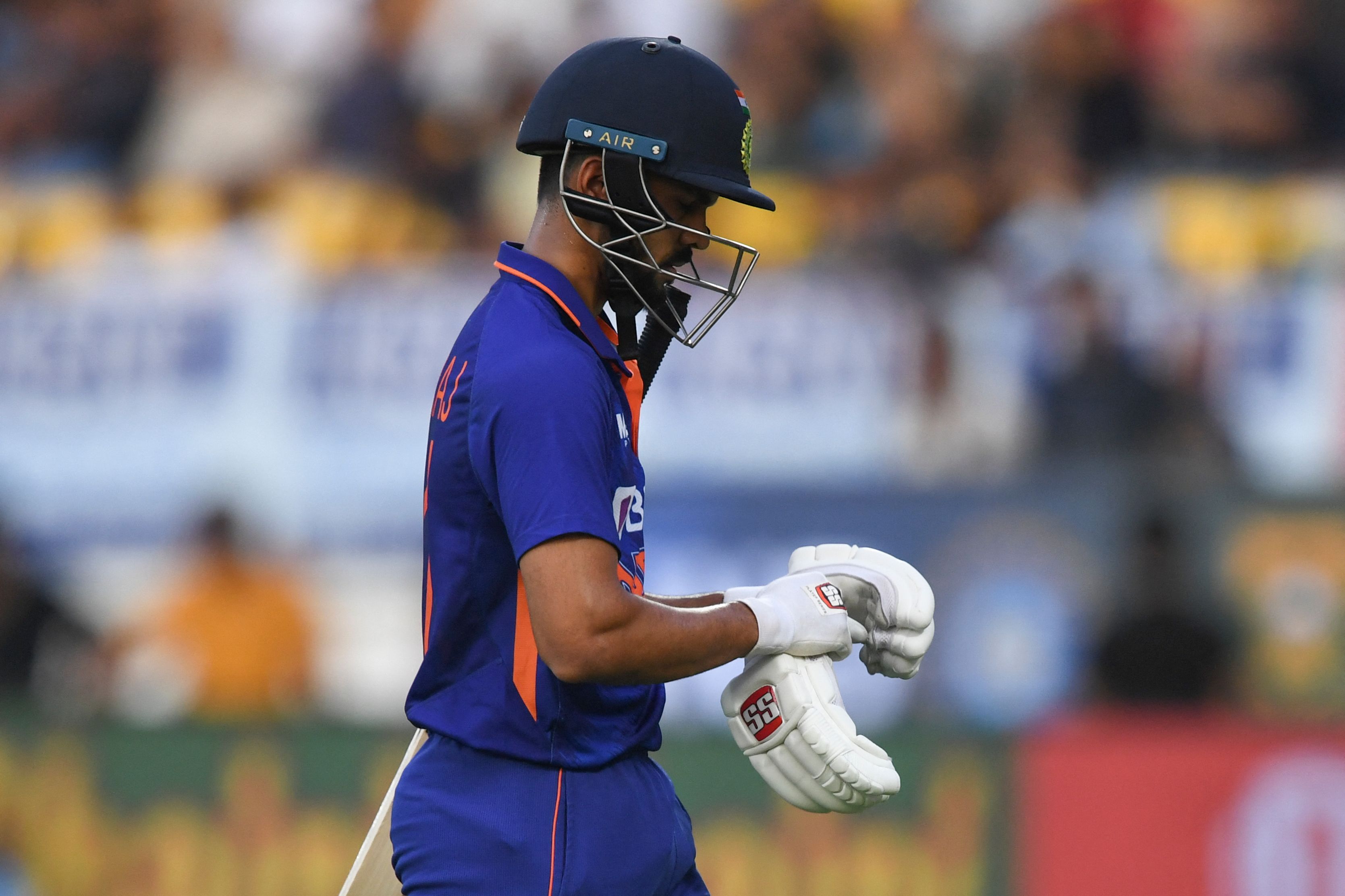 Ruturaj Gaikwad walks back to the pavillon after being dismissed (AFP) Ruturaj Gaikwad walks back to the pavillon after being dismissed (AFP)