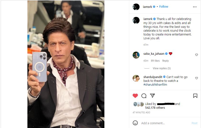 Shah Rukh also thanked his fans for celebrating the occasion with 'cakes and all things nice'.