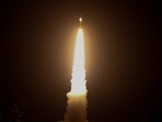 This handout image released by NASA shows a rocket, carrying technology likened to a 