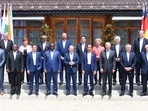 G7 leaders pose for group photograph ahead of the G7 Summit, at Schloss Elmau in Germany. G7 leaders pose for group photograph ahead of the G7 Summit, at Schloss Elmau in Germany.