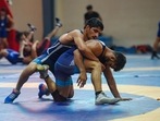 Aman's wrestling style is a throwback to Bajrang Punia's in some ways, though the younger and lighter grappler is a lot quicker on his feet(Amal KS/HT) Aman's wrestling style is a throwback to Bajrang Punia's in some ways, though the younger and lighter grappler is a lot quicker on his feet(Amal KS/HT)