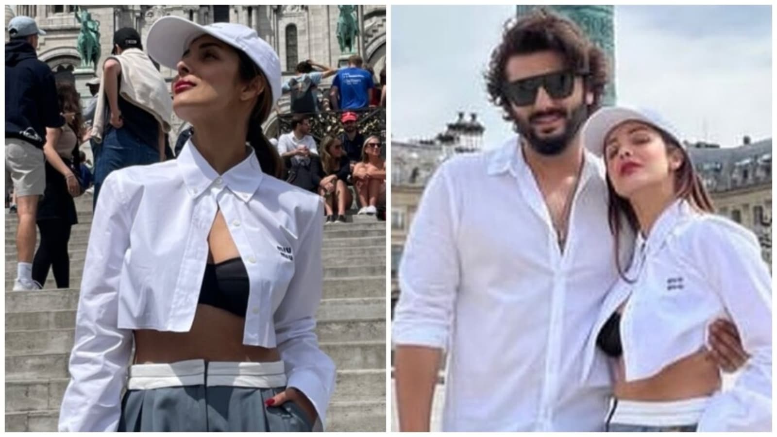 Malaika Arora twins with Arjun Kapoor, dons crop shirt with bralette and pants for brunch date in Paris, we love it