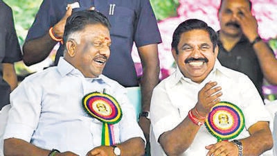 Tamil Nadu Chief Minister K Palaniswami and Deputy Chief Minister O Panneerselvam at the valedictory of birth Centenary of the late chief minister MG Ramachandran at YMCA ground, Nandanam in Chennai. Tamil Nadu Chief Minister K Palaniswami and Deputy Chief Minister O Panneerselvam at the valedictory of birth Centenary of the late chief minister MG Ramachandran at YMCA ground, Nandanam in Chennai.