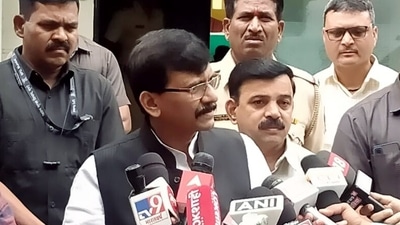 Mumbai, June 26 (ANI): Shiv Sena leader Sanjay Raut speaks to the media on Maharashtra Political Crisis, in Mumbai on Sunday. Mumbai, June 26 (ANI): Shiv Sena leader Sanjay Raut speaks to the media on Maharashtra Political Crisis, in Mumbai on Sunday.