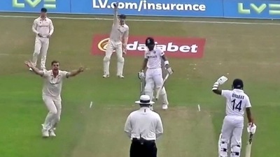 Roman Walker appeals for lbw in warm-up game against India (Twitter) Roman Walker appeals for lbw in warm-up game against India (Twitter)