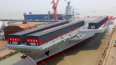 China’s new aircraft carrier Fujian, which was launched on June 17, 2022. China’s new aircraft carrier Fujian, which was launched on June 17, 2022.