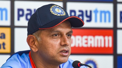 Rahul Dravid speaks during a press conference. (PTI)
