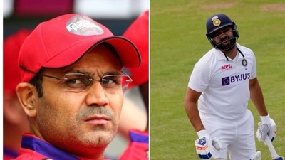 Former India opener Virender Sehwag (L) and Rohit Sharma (Getty | Reuters)