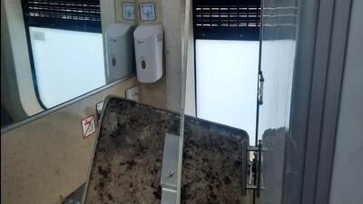 There was no one in the toilet at the time of the mishap. (HT PHOTO)