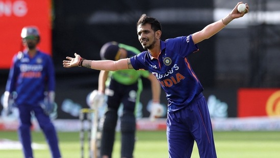 India's Yuzvendra Chahal gestures to the crowd during the T20I between Ireland and India.(AFP) India's Yuzvendra Chahal gestures to the crowd during the T20I between Ireland and India.(AFP)
