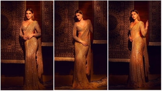 Agency News | Kriti Sanon Looks Drop-Dead Gorgeous in Saree by Falguni  Shane Peacock India | LatestLY