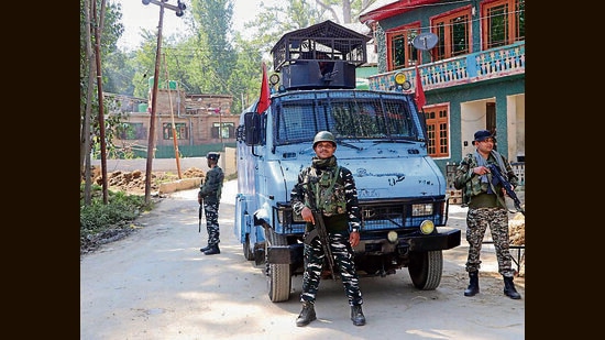 Two Lashkar-e-Taiba militants were neutralised in an encounter in south Kashmir’s Kulgam district. (ANI)