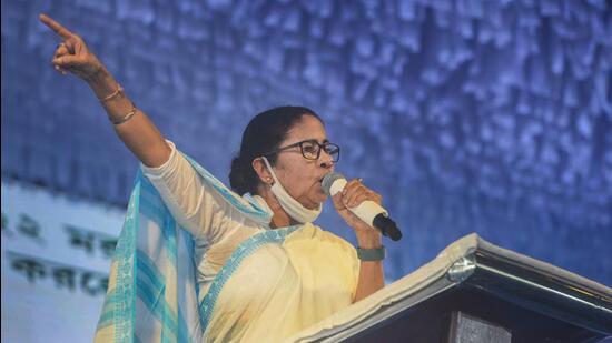 West Bengal chief minister Mamata Banerjee addresses a public meeting in the state’s Burdwan district on Monday. (PTI PHOTO.) West Bengal chief minister Mamata Banerjee addresses a public meeting in the state’s Burdwan district on Monday. (PTI PHOTO.)