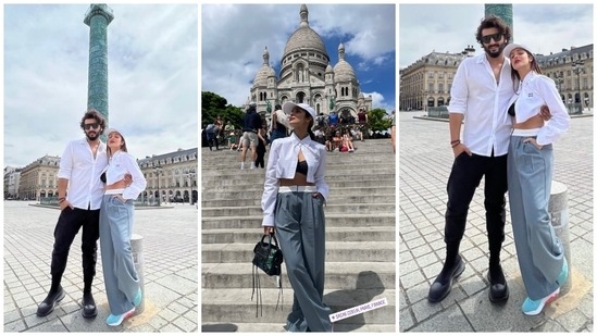 Malaika Arora and Arjun Kapoor twin in trendy outfits during brunch date in Paris.&nbsp;(Instagram)