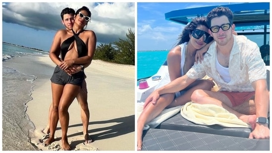 Priyanka Chopra and Nick Jonas enjoyed a dreamy vacation on the beach this weekend, and the pictures from their getaway will make you crave a holiday. The Matrix actor dropped some stunning photos and videos on her Instagram today. They showed her embracing her inner 'island girl' in trendy swimsuits, cuddling up with Nick Jonas, soaking up the sun, enjoying the scenic beaches, and marvelling at sunsets. Scroll ahead to take a look at the snippets from their getaway.(Instagram)