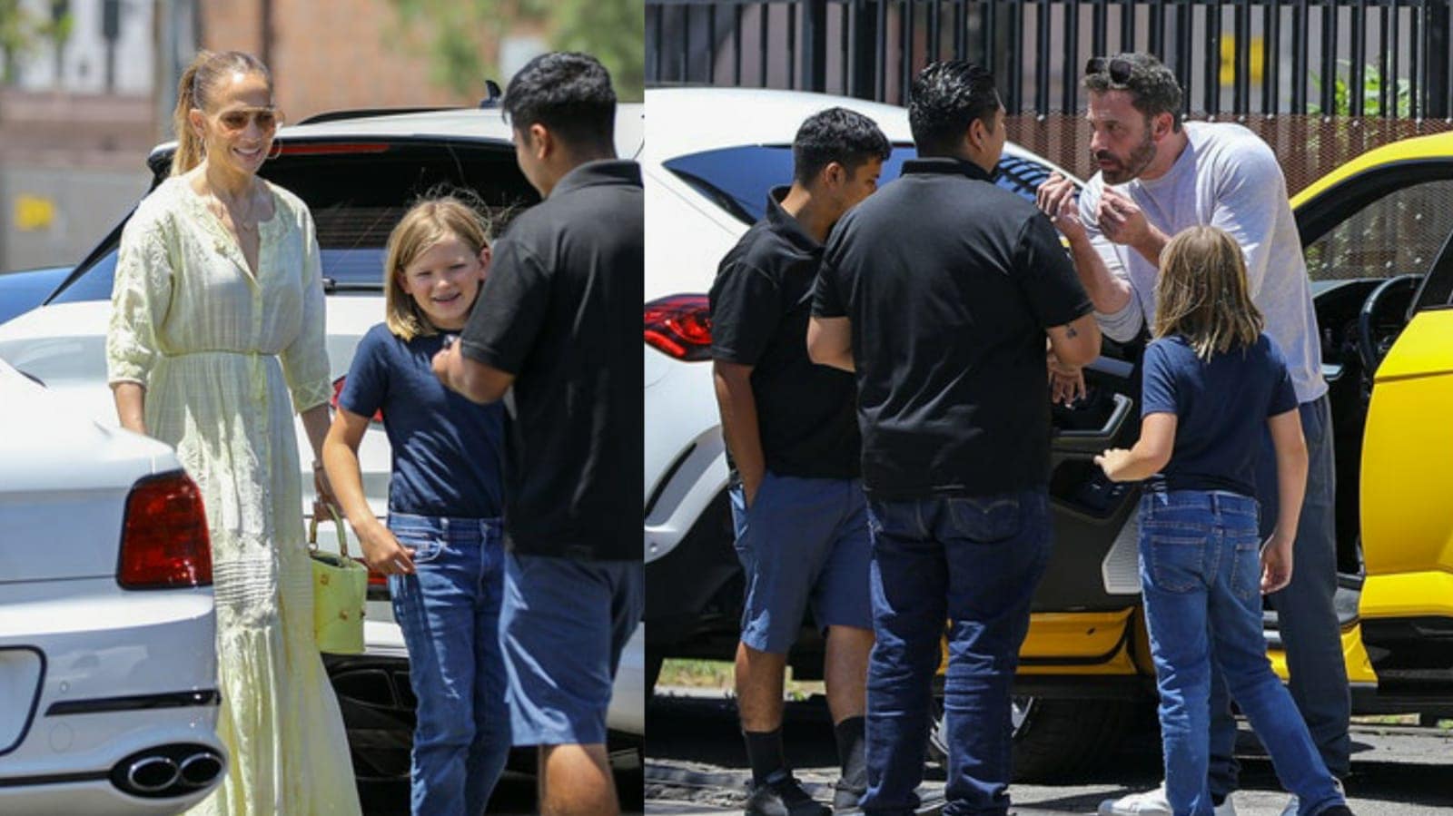Ben Affleck and Jennifer Lopez with Samuel after the crash.