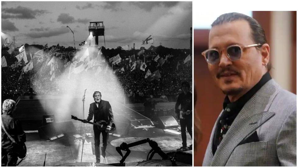 Paul McCartney while performing at Glastonbury festival played a clip featuring Johnny Depp. Paul McCartney while performing at Glastonbury festival played a clip featuring Johnny Depp.