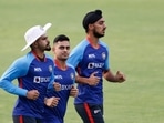 Indian cricket players Shreyas Iyer, Ishan Kishan and Arshdeep Singh during a practice session Indian cricket players Shreyas Iyer, Ishan Kishan and Arshdeep Singh during a practice session