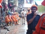 NDRF officials at the site of the incident in Kurla, Mumbai.