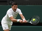 Serbia'a Novak Djokovic in action during his first round match against South Korea's Kwon Soon-woo