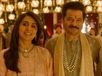 Neetu Kapoor, Anil Kapoor and Varun Dhawan in a still from JugJugg Jeeyo. Neetu Kapoor, Anil Kapoor and Varun Dhawan in a still from JugJugg Jeeyo.