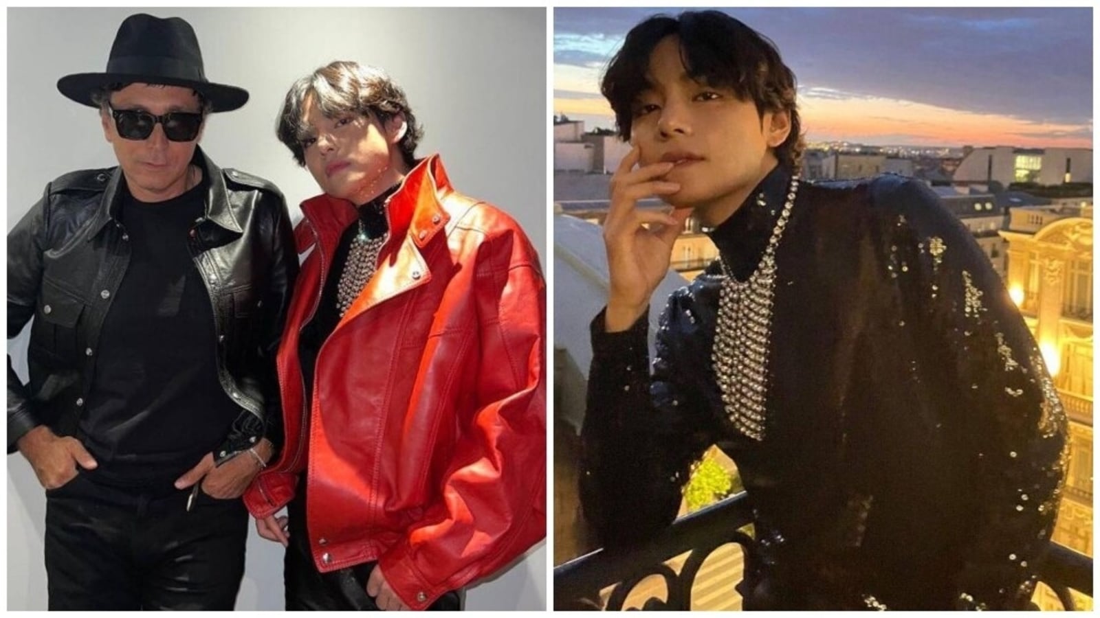 BTS' V meets Hedi Slimane after Celine Men's fashion show in Paris, posts  new dreamy pics of his stylish look