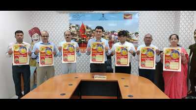 Officials of postal department releasing poster for awareness on distribution of prasad through speed post. (HT Photo) Officials of postal department releasing poster for awareness on distribution of prasad through speed post. (HT Photo)