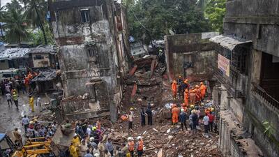 Rescue operations under way on Tuesday after a four-storey building collapsed at Naik Nagar, Kurla (East), on late Monday night. Satish Bate/HT Photo Rescue operations under way on Tuesday after a four-storey building collapsed at Naik Nagar, Kurla (East), on late Monday night. Satish Bate/HT Photo
