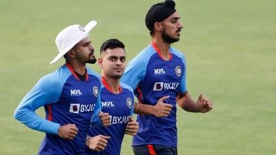 Indian cricket players Shreyas Iyer, Ishan Kishan and Arshdeep Singh during a practice session (ANI) Indian cricket players Shreyas Iyer, Ishan Kishan and Arshdeep Singh during a practice session (ANI)