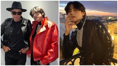 BTS member V, aka Kim Taehyung, met with Celine's creative director Hedi Slimane after attending the Celine men's Spring-Summer 2023 collection. On Monday, the Winter Bear crooner posted a photo with Slimane and a few new dreamy pictures of the stylish look he had donned for the fashion show on Instagram. The post got a lot of love from ARMY (more than nine million likes), who had rushed to see the star outside the Palais de Tokyo, where Hedi Slimane showcased his new collection. (Instagram/@thv) BTS member V, aka Kim Taehyung, met with Celine's creative director Hedi Slimane after attending the Celine men's Spring-Summer 2023 collection. On Monday, the Winter Bear crooner posted a photo with Slimane and a few new dreamy pictures of the stylish look he had donned for the fashion show on Instagram. The post got a lot of love from ARMY (more than nine million likes), who had rushed to see the star outside the Palais de Tokyo, where Hedi Slimane showcased his new collection. (Instagram/@thv)