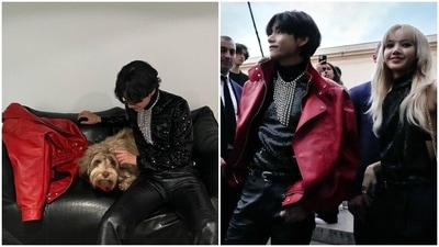 Meanwhile, V attended the Celine men's Spring-Summer 2023 show with BLACKPINK's Lisa and actor Park Bo-gum. The trio even posed for the shutterbugs outside the show venue and greeted hundreds of fans, who had gathered outside to see a glimpse of their favourites. Both Lisa and Bo-gum chose all-black looks for the occasion. (Instagram/@thv) Meanwhile, V attended the Celine men's Spring-Summer 2023 show with BLACKPINK's Lisa and actor Park Bo-gum. The trio even posed for the shutterbugs outside the show venue and greeted hundreds of fans, who had gathered outside to see a glimpse of their favourites. Both Lisa and Bo-gum chose all-black looks for the occasion. (Instagram/@thv)