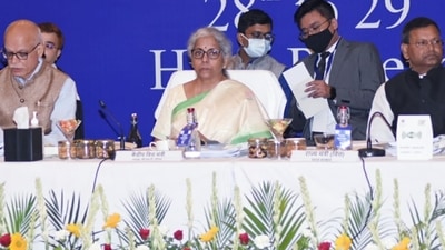 FM Nirmala Sitharaman chairing GST Council's 47th meeting. (twitter.com/@PIBChandigarh) FM Nirmala Sitharaman chairing GST Council's 47th meeting. (twitter.com/@PIBChandigarh)