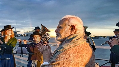 Prime Minister Narendra Modi being welcomed upon his arrival in Munich, Germany. He attended the 48th G7 summit. (PTI) Prime Minister Narendra Modi being welcomed upon his arrival in Munich, Germany. He attended the 48th G7 summit. (PTI)