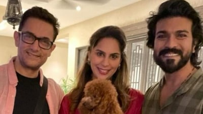 Aamir Khan, Upasana Kamineni, and Ram Charan. Aamir Khan, Upasana Kamineni, and Ram Charan.