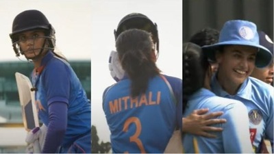 Taapsee Pannu in Shabaash Mithu song Fateh. Taapsee Pannu in Shabaash Mithu song Fateh.