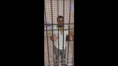 The 45-year-old advocate-cum-construction material supplier, who shot dead his wife after she objected to his drinking habit, in Police lock up in Lucknow. (Sourced)