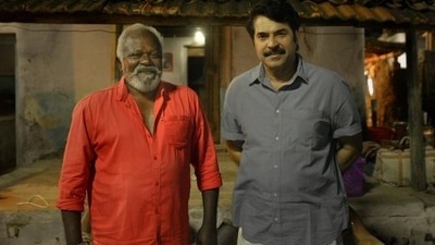 Mammootty with late Tamil actor Poo Ramu.