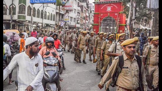 Police patrolling the area where protests had erupted. (File Photo)