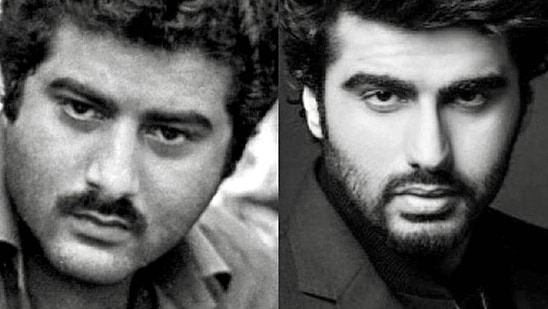 Boney Kapoor shared an old photo of his, along with one of son Arjun Kapoor, on Instagram.&nbsp;