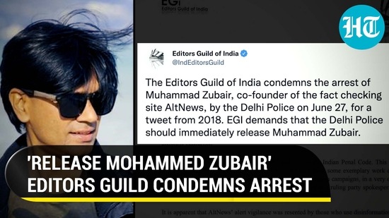 'RELEASE MOHAMMED ZUBAIR' EDITORS GUILD CONDEMNS ARREST