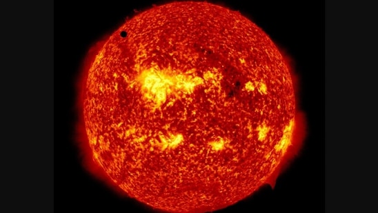 Nasa shared this image while posting about a rare event involving the Sun and Venus. (Instagram/@nasa)
