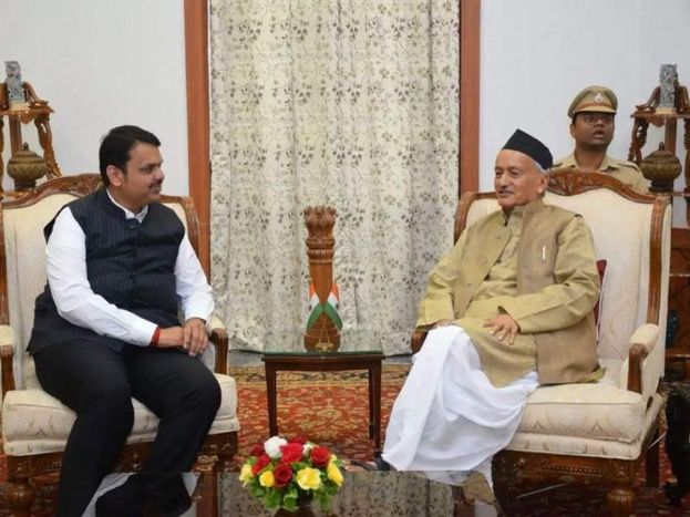 BJP leader Devendra Fadnavis with Maharashtra governor Bhagat Singh Koshyari. (HT) BJP leader Devendra Fadnavis with Maharashtra governor Bhagat Singh Koshyari. (HT)
