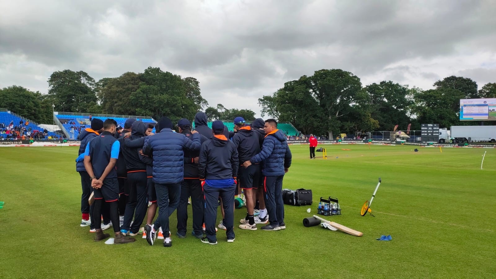 The Indian team forms a huddle ahead of the 2nd T20I (BCCI)